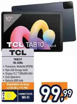 Unieuro TCL TABLET 10L GEN4 offerta