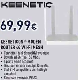 Unieuro Keenetic keeneticosth modem router 4g wi-fi mesh offerta