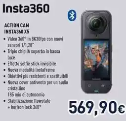 Unieuro ACTION CAM INSTA360 X5 offerta