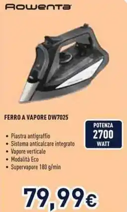 Unieuro Rowenta FERRO A VAPORE DW7025 offerta