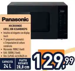 Unieuro Panasonic MICROONDE GRILL NN-K36NBMEPG offerta