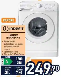 Unieuro INDESIT LAVATRICE MTWC71296WIT offerta