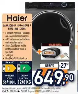 Unieuro Haier LAVASCIUGA I-PRO SERIE 7 HWD120B149795 offerta