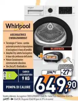 Unieuro Whirlpool ASCIUGATRICE CWDR49MWBSIT offerta