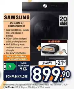 Unieuro SAMSUNG ASCIUGATRICE DV90DB7845GBU3 offerta