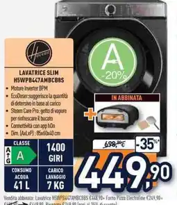 Unieuro Hoover LAVATRICE SLIM H5WPB447AMBCB8S offerta