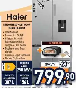 Unieuro Haier FRIGORIFERO MULTIDOOR HCR3818EWMM offerta