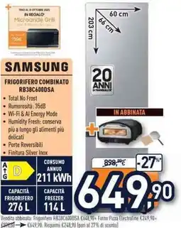 Unieuro SAMSUNG FRIGORIFERO COMBINATO RB38C600DSA offerta