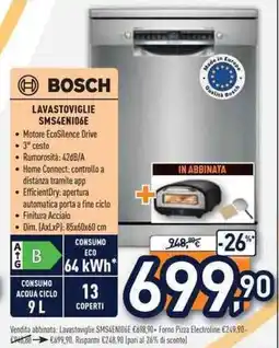 Unieuro BOSCH LAVASTOVIGLIE SMS4ENI06E offerta