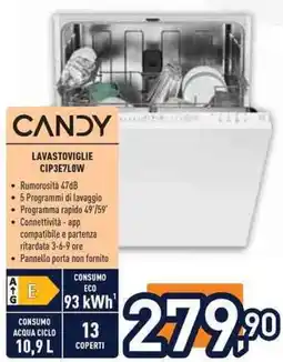 Unieuro CANDY LAVASTOVIGLIE CIP3E7LOW offerta