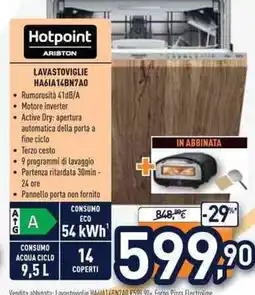 Unieuro Hotpoint ARISTON LAVASTOVIGLIE HA61A14BN7A0 offerta
