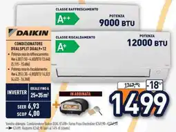 Unieuro DAIKIN CONDIZIONATORE DUALSPLIT DUAL9+12 offerta