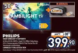 Unieuro PHILIPS SMART AMBILIGHT TV 50PUS8010 offerta