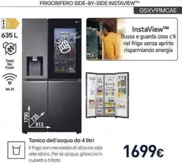 Unieuro FRIGORIFERO SIDE-BY-SIDE INSTAVIEW GSXV91MCAE offerta