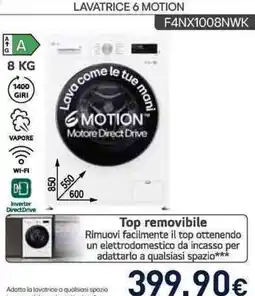 Unieuro LAVATRICE 6 MOTION F4NX1008NWK offerta