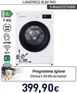 Unieuro LAVATRICE SLIM 7KG F4NA10S7NWK offerta