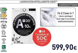 Unieuro LG LAVASCIUGA INTELLIGENTE AIDD D2R5S09TSWW offerta