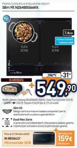 Unieuro SAMSUNG Piano Cottura a Induzione 60cm Slim Fit NZ64B5066KK offerta
