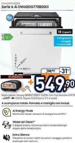 Unieuro SAMSUNG Lavastoviglie Serie 6 AI DW60DG770B00U1 offerta