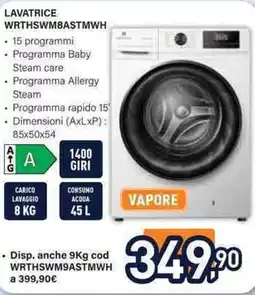 Unieuro Electroline LAVATRICE WRTHSWM8ASTMWH offerta