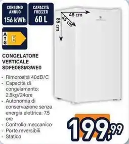 Unieuro Electroline CONGELATORE VERTICALE SDFE08SM3WE0 offerta