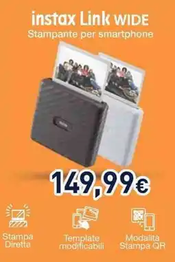 Unieuro instax Link WIDE Stampante per smartphone offerta