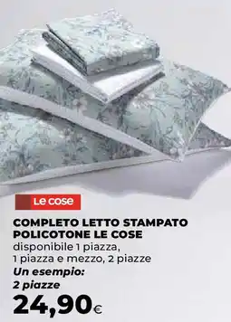 Ipercoop Completo letto stampato policotone LE COSE offerta