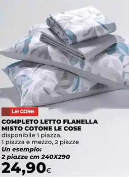 Ipercoop Completo letto flanella misto cotone LE COSE offerta