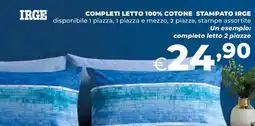 Ipercoop Completi letto 100% cotone stampato IRGE offerta