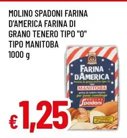 Famila MOLINO SPADONI FARINA D'AMERICA FARINA DI GRANO TENERO TIPO 0 TIPO MANITOBA offerta