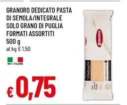 Famila GRANORO DEDICATO PASTA DI SEMOLA/INTEGRALE offerta