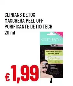 Famila CLINIANS DETOX MASCHERA PEEL OFF PURIFICANTE DETOXTECH offerta