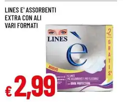 Famila LINES E' ASSORBENTI EXTRA CON ALI VARI FORMATI offerta