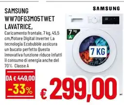 Famila SAMSUNG WW70FG3M05TWET LAVATRICE offerta