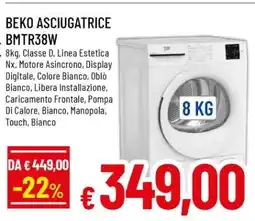 Famila BEKO ASCIUGATRICE BMTR38W offerta