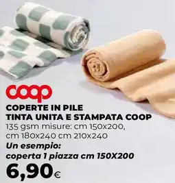 Ipercoop Coperte in pile tinta unita e stampata COOP offerta