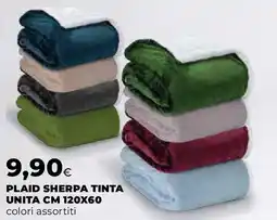 Ipercoop Plaid sherpa tinta unita cm 120x60 offerta