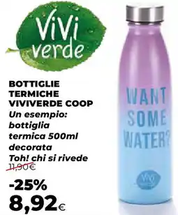 Ipercoop Bottiglie termiche viviverde COOP offerta