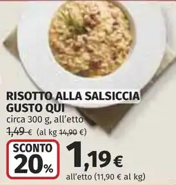 Coop Risotto alla salsiccia GUSTO QUI offerta