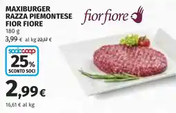 Coop Maxiburger razza piemontese FIOR FIORE offerta