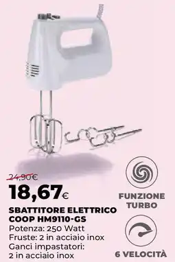Ipercoop SBATTITORE ELETTRICO COOP HM9110-GS offerta