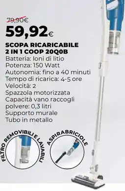Ipercoop SCOPA RICARICABILE 2 IN 1 COOP 20QOB offerta