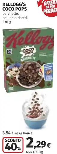 Coop Kellogg's coco pops barchette, palline o risetti offerta