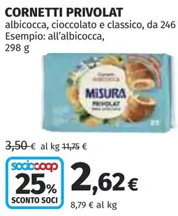 Coop Cornetti privolat albicocca, cioccolato e classico offerta