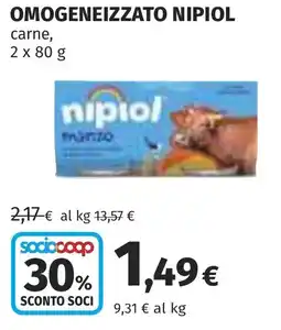 Coop Omogeneizzato nipiol carne offerta