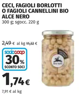 Coop Ceci, fagioli borlotti o fagioli cannellini bio alce nero offerta