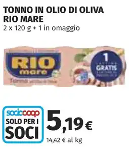 Coop Tonno in olio di oliva RIO MARE offerta