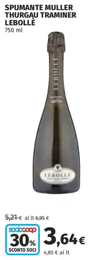 Coop Spumante muller thurgau traminer LEBOLLÈ offerta