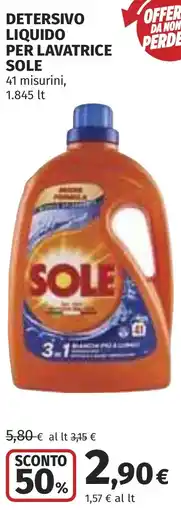 Coop Detersivo liquido per lavatrice SOLE offerta