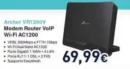 Unieuro tp-link Archer VR1200V Modem Router VoIP Wi-Fi AC1200 offerta